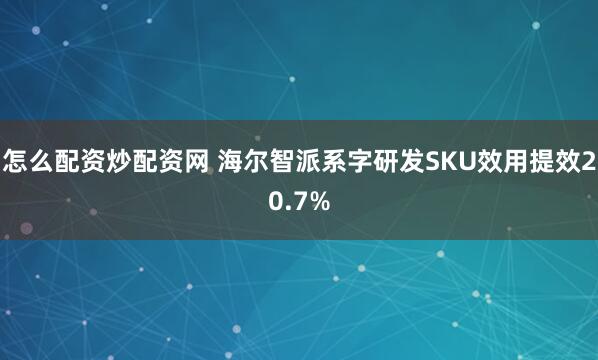 怎么配资炒配资网 海尔智派系字研发SKU效用提效20.7%