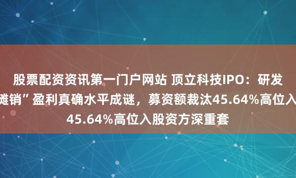 股票配资资讯第一门户网站 顶立科技IPO：研发开销遭“时代摊销”盈利真确水平成谜，募资额裁汰45.64%高位入股资方深重套